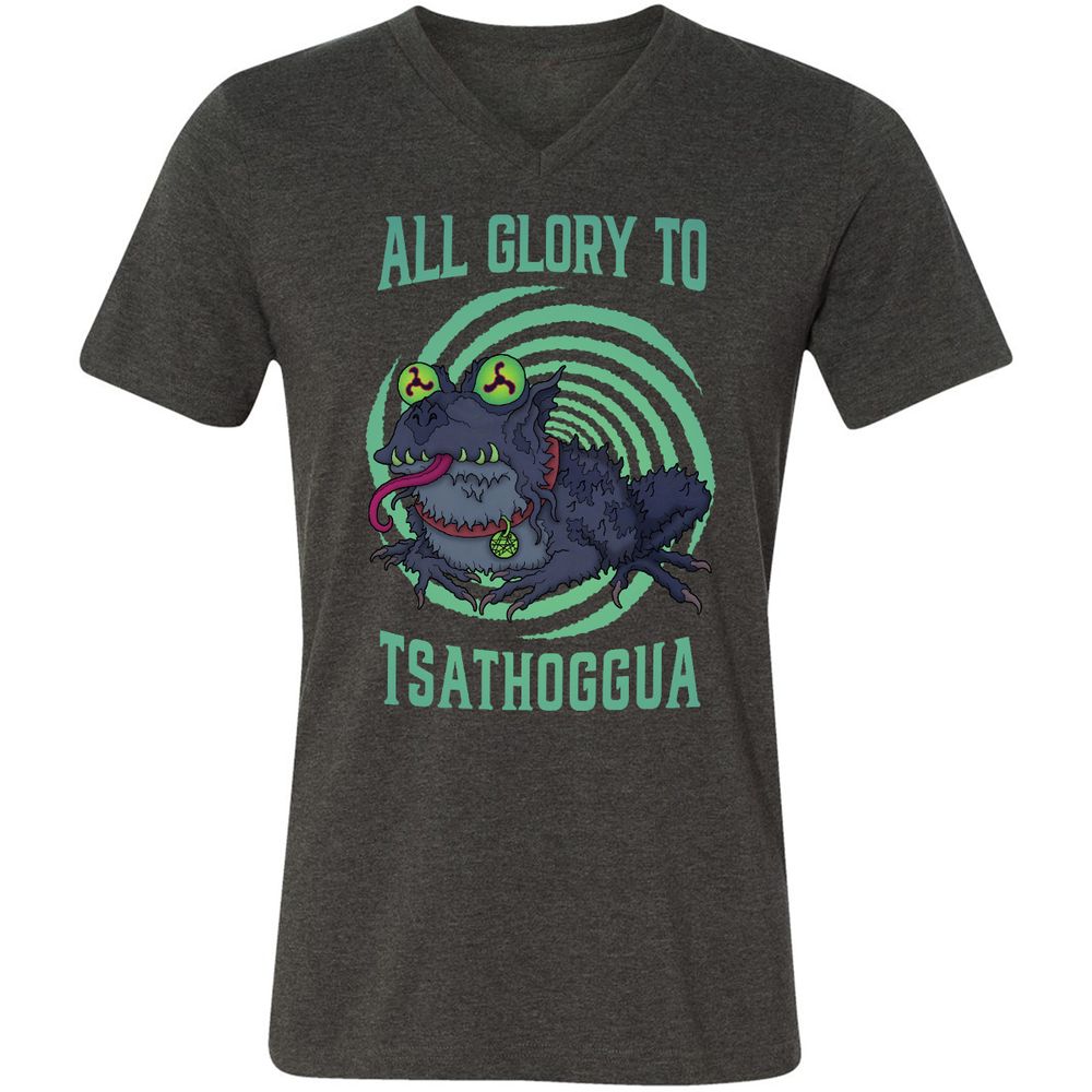 Unisex V-Neck T-Shirt - 2R1FEV9B - Dark Grey Heather - 8
