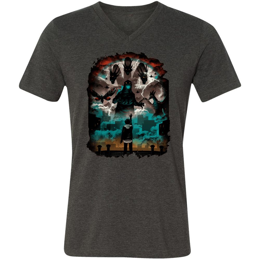 Unisex V-Neck T-Shirt - EYG1DP3Z - Dark Grey Heather - 8