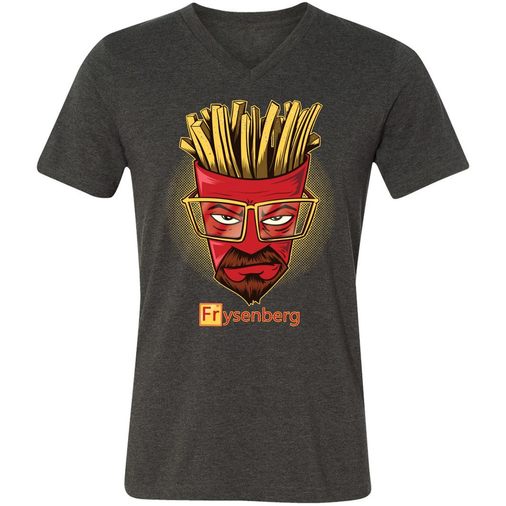 Unisex V-Neck T-Shirt - 5U11GV9D - Dark Grey Heather - 8
