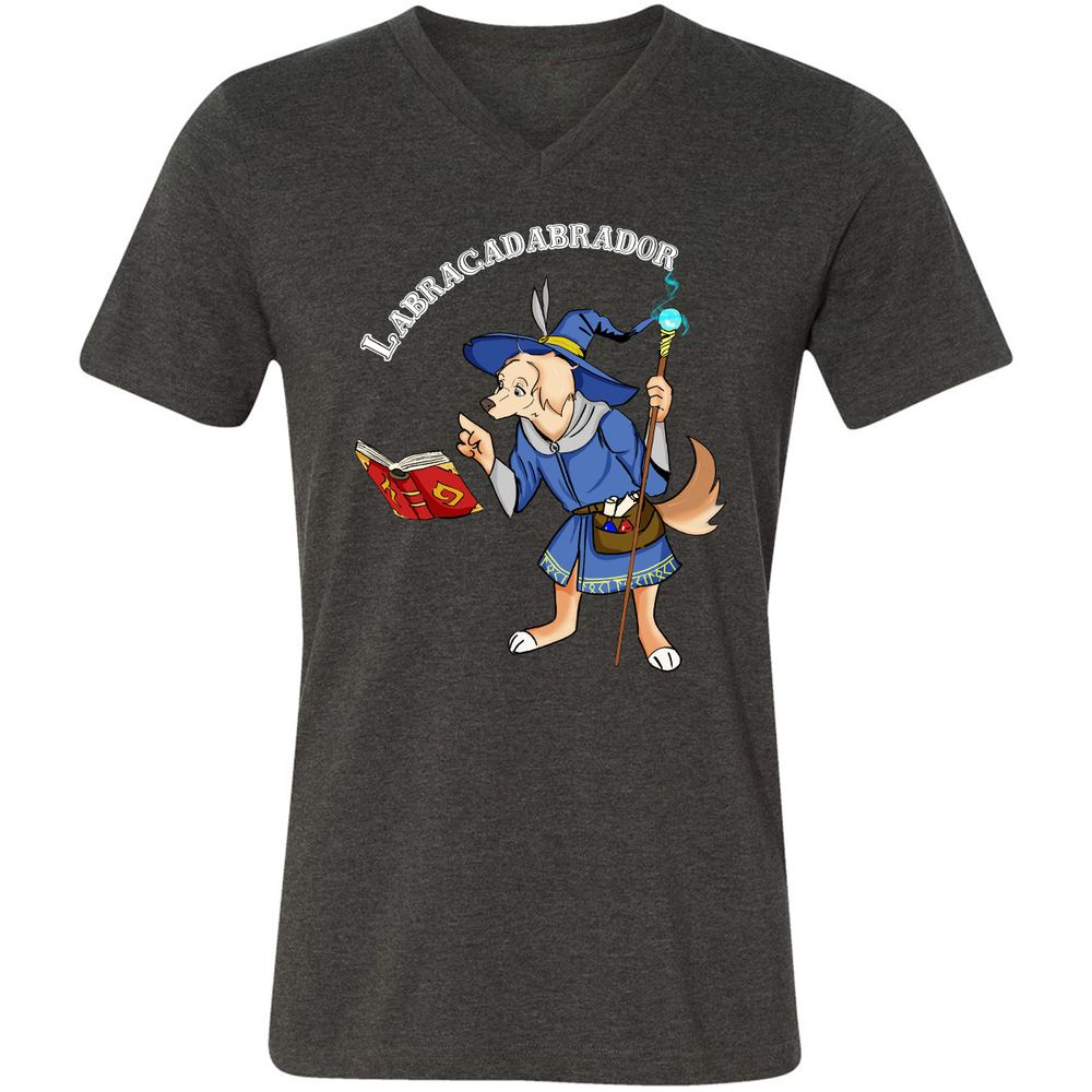 Unisex V-Neck T-Shirt - FBDYNPT4 - Dark Grey Heather - 8