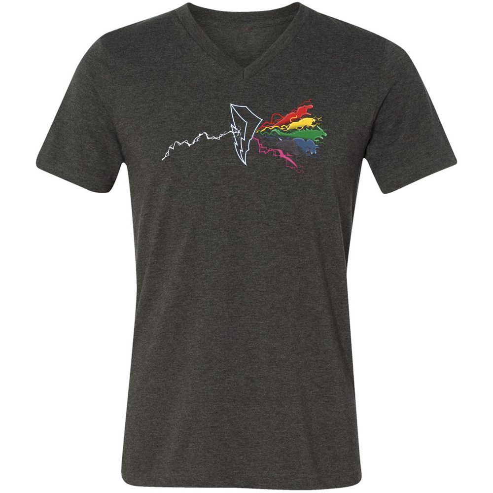 Unisex V-Neck T-Shirt - EM1HK1K8 - Dark Grey Heather - 8