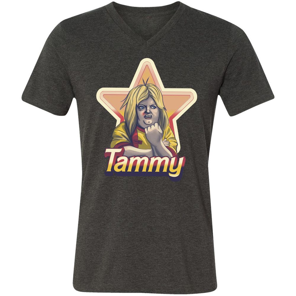 Unisex V-Neck T-Shirt - Z1E6VMPG - Dark Grey Heather - 8