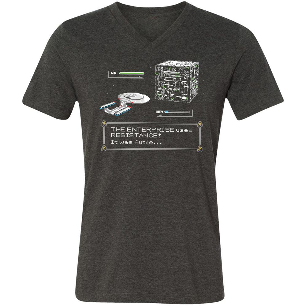 Unisex V-Neck T-Shirt - 4JQ9RP8M - Dark Grey Heather - 8