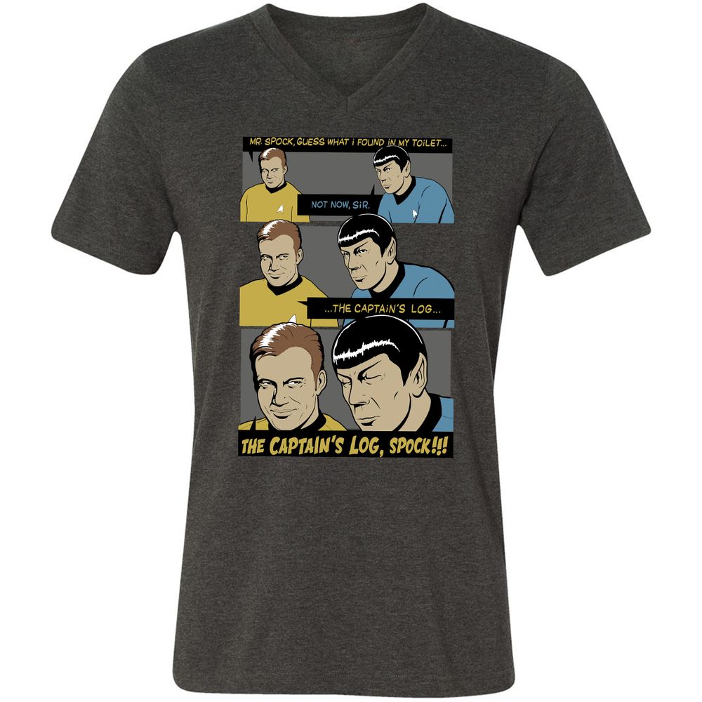 Unisex V-Neck T-Shirt - 3P5A9SYB - Dark Grey Heather - 8