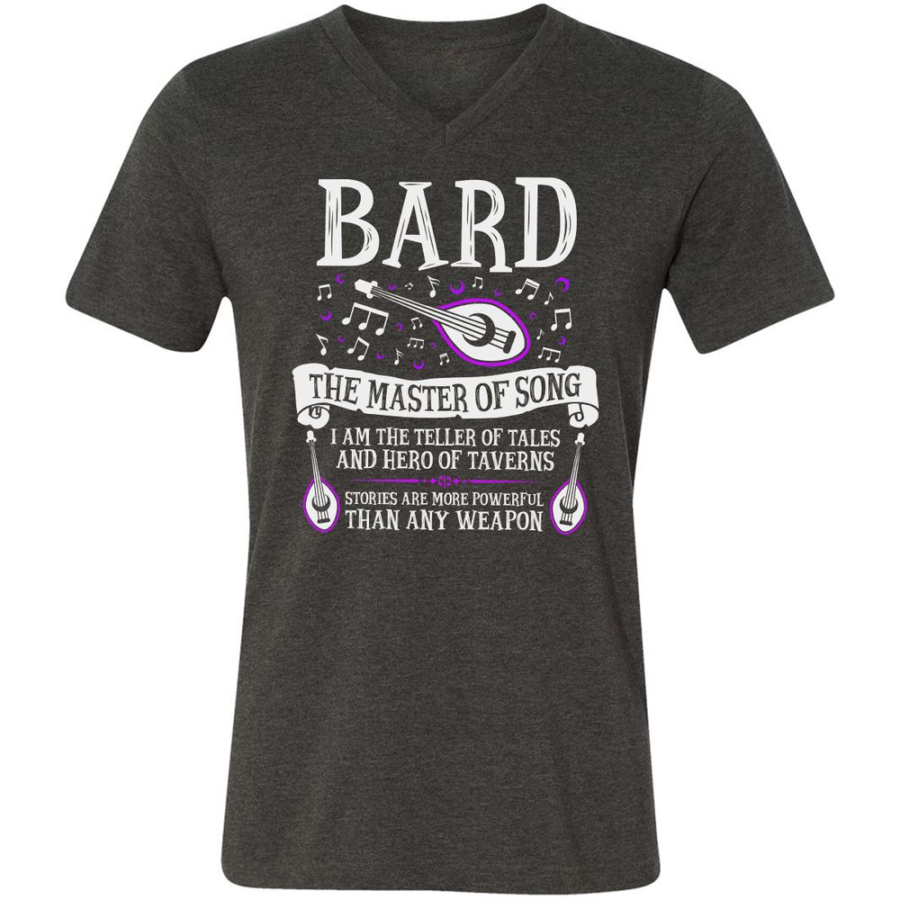 Unisex V-Neck T-Shirt - 5X16LLZN - Dark Grey Heather - 8