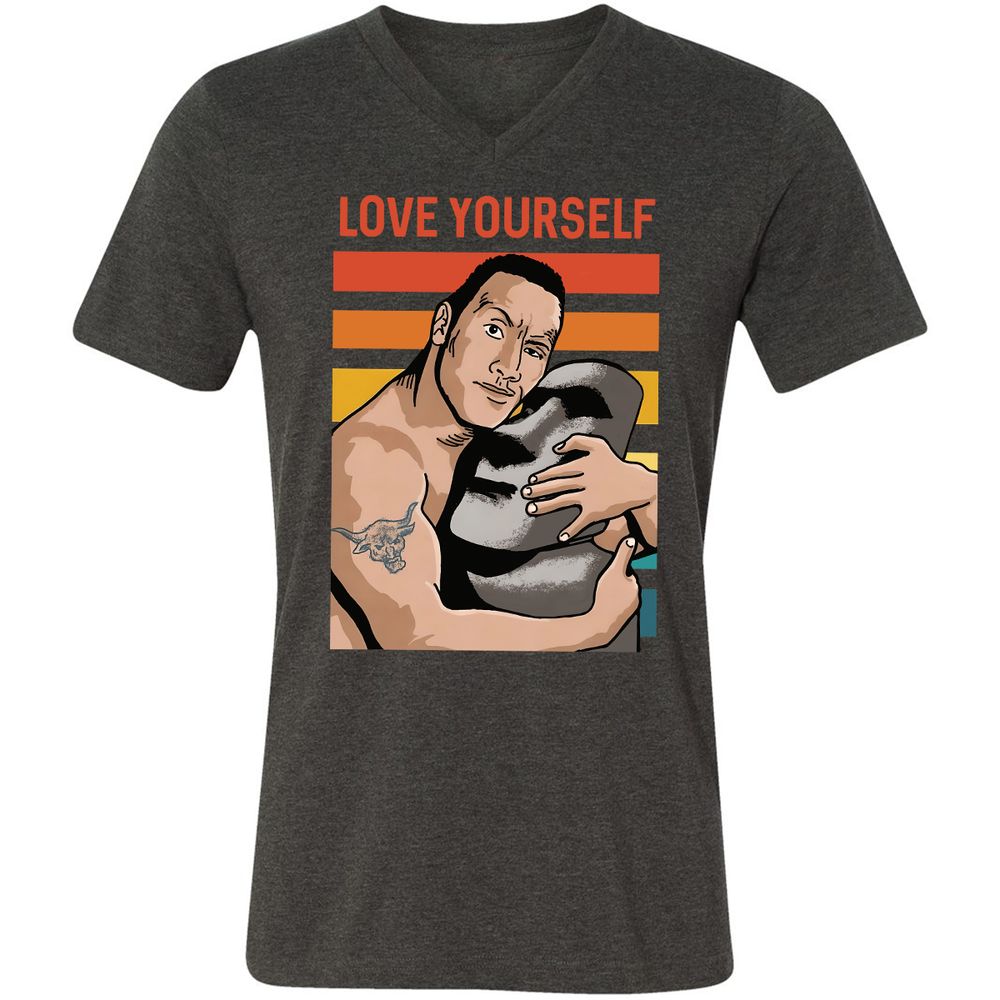 Unisex V-Neck T-Shirt - 1NVH47DA - Dark Grey Heather - 8