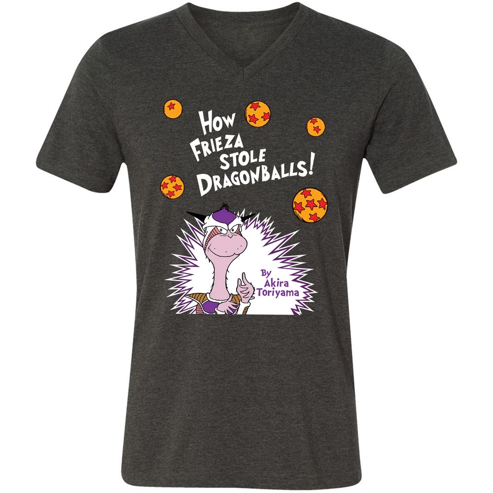 Unisex V-Neck T-Shirt - B6SPVZNU - Dark Grey Heather - 8