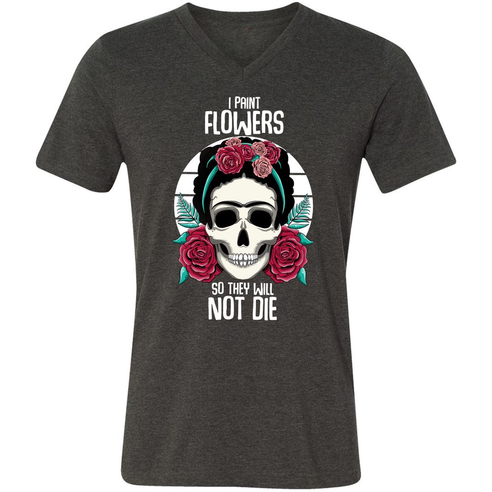 Unisex V-Neck T-Shirt - JXFCFX79 - Dark Grey Heather - 8
