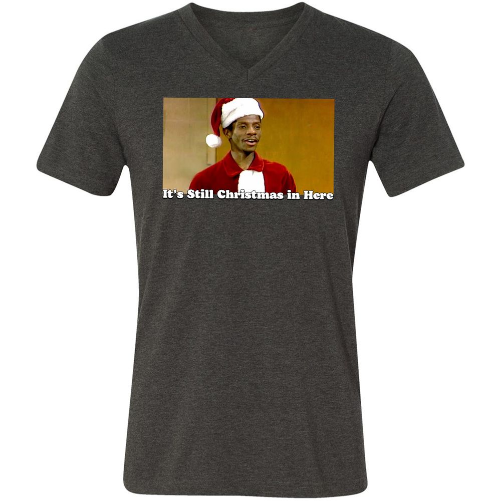 Unisex V-Neck T-Shirt - MU3BPAAB - Dark Grey Heather - 8