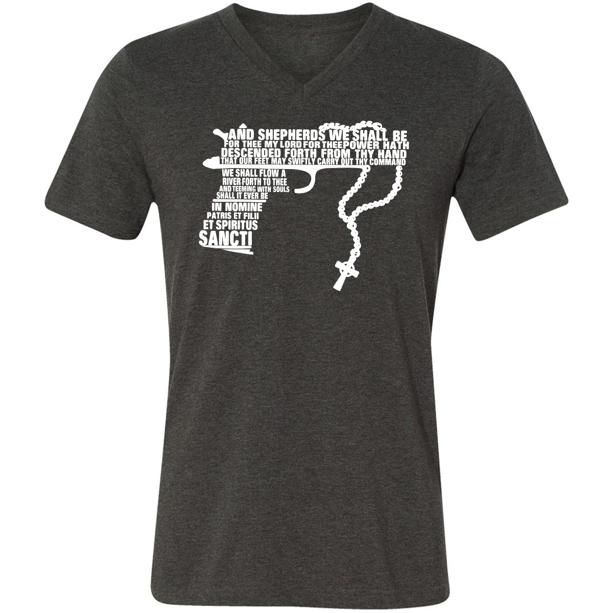 Unisex V-Neck T-Shirt - UCEXX711 - Dark Grey Heather - 8