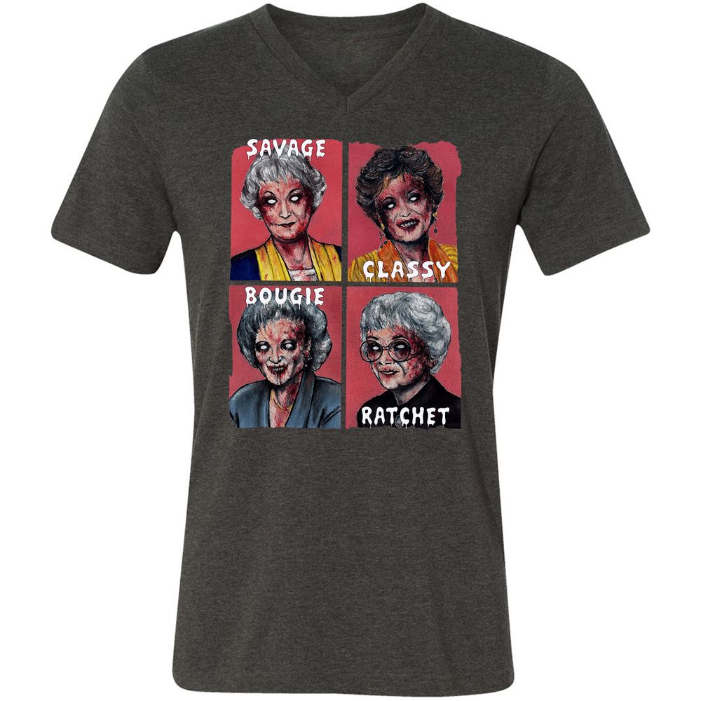 Unisex V-Neck T-Shirt - URHG9LDF - Dark Grey Heather - 8