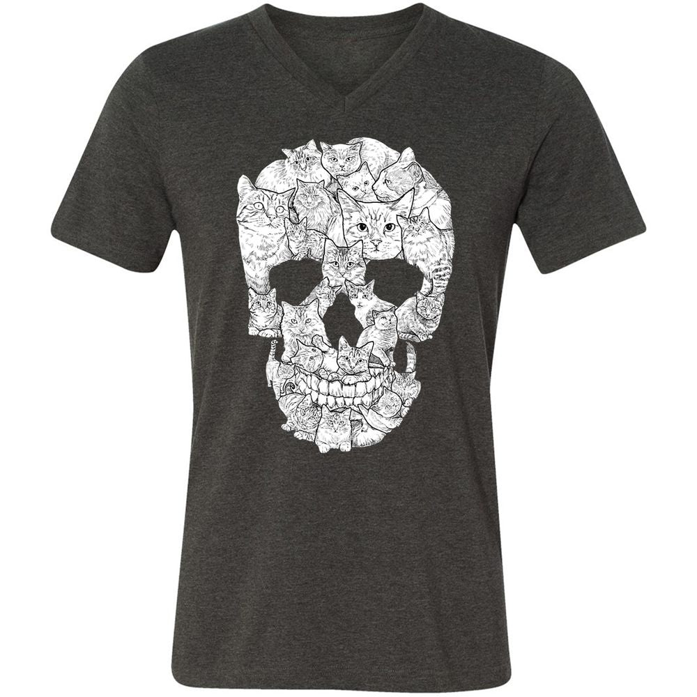 Unisex V-Neck T-Shirt - ZT3TLTST - Dark Grey Heather - 8