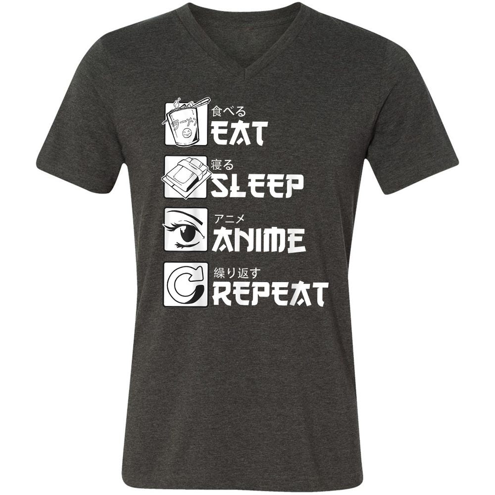 Unisex V-Neck T-Shirt - KMUA3PME - Dark Grey Heather - 8