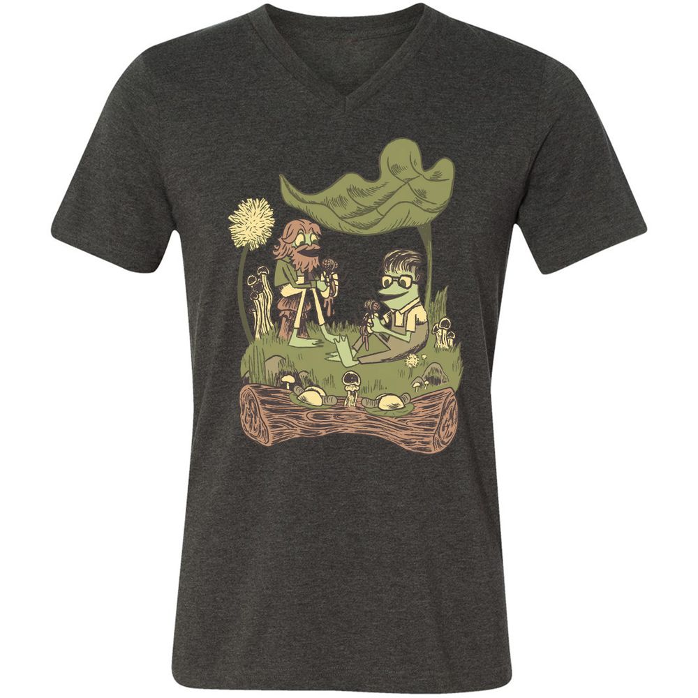 Unisex V-Neck T-Shirt - Q6UU7LTZ - Dark Grey Heather - 8
