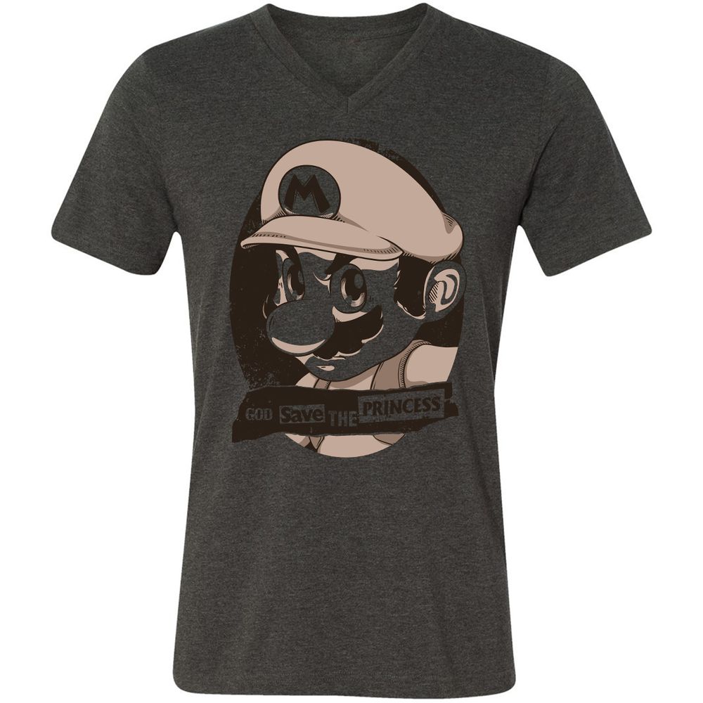 Unisex V-Neck T-Shirt - 8YQNG3G3 - Dark Grey Heather - 8