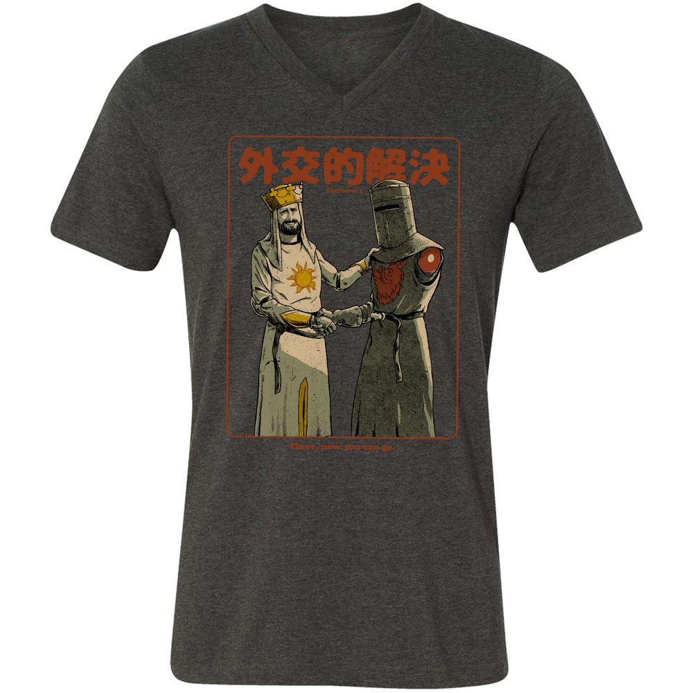 Unisex V-Neck T-Shirt - JYQ3AGJL - Dark Grey Heather - 8