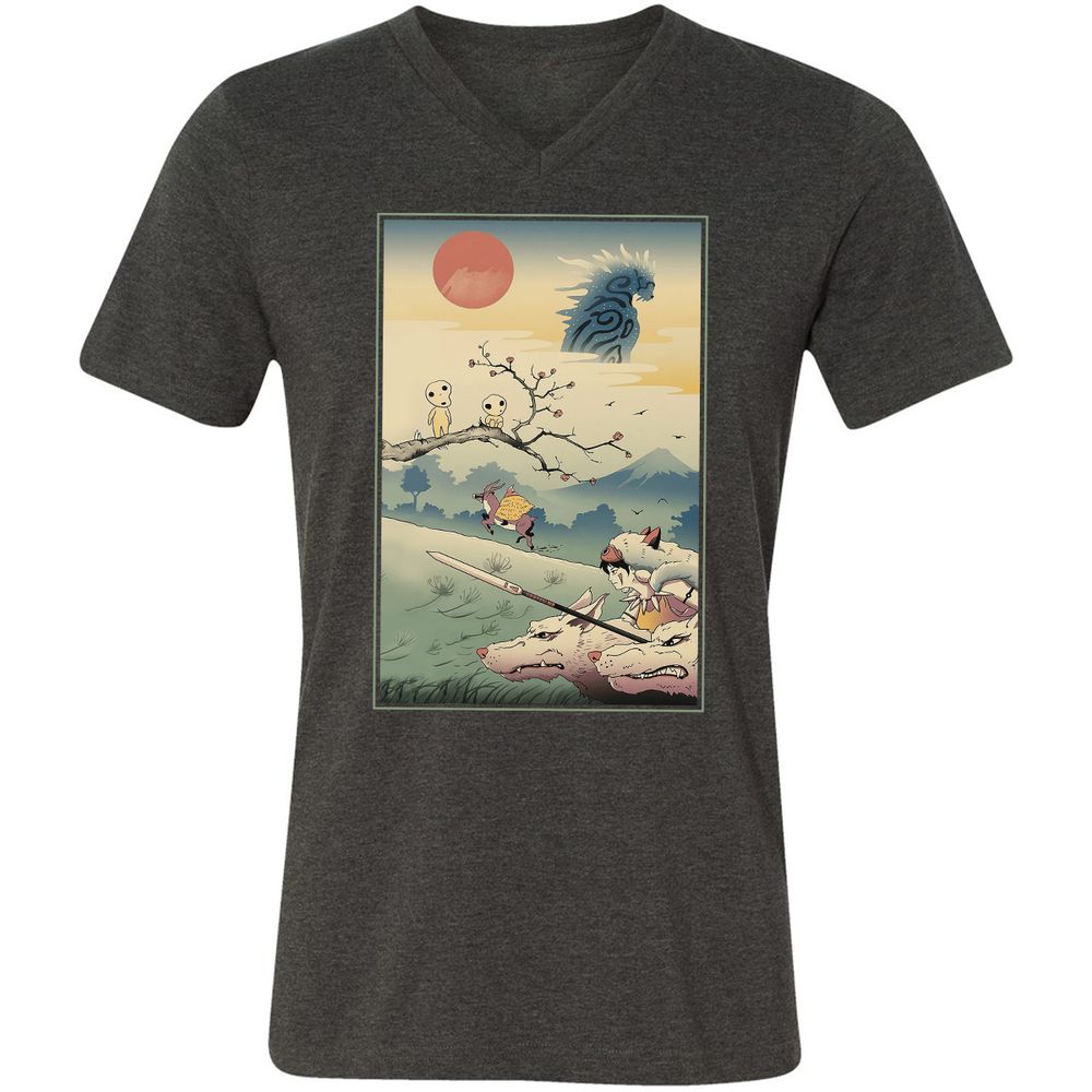 Unisex V-Neck T-Shirt - T5GTQ457 - Dark Grey Heather - 8