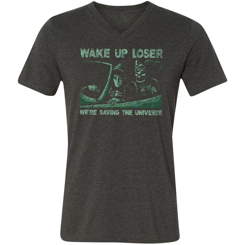 Unisex V-Neck T-Shirt - BUMP5UDE - Dark Grey Heather - 8