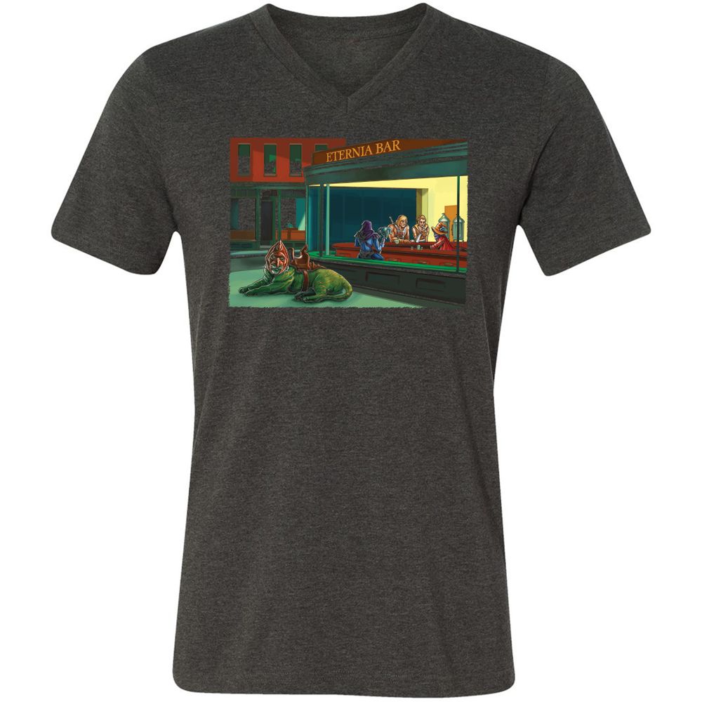 Unisex V-Neck T-Shirt - KGBQQPQS - Dark Grey Heather - 8