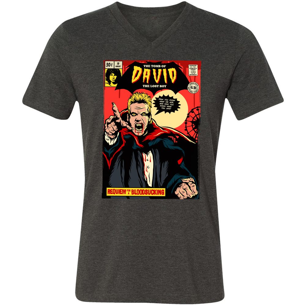 Unisex V-Neck T-Shirt - NTP7C5SC - Dark Grey Heather - 8