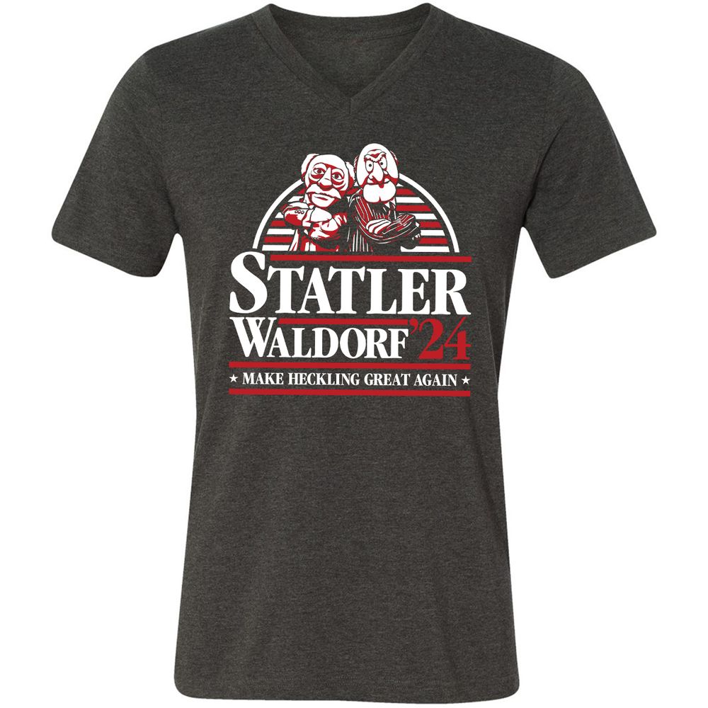 Unisex V-Neck T-Shirt - BSNERUY2 - Dark Grey Heather - 8