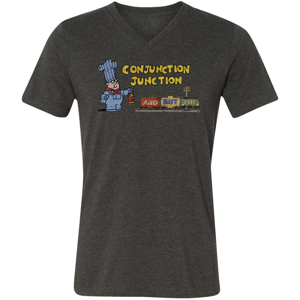 Unisex V-Neck T-Shirt - G6ZQXFNK - Dark Grey Heather - 8