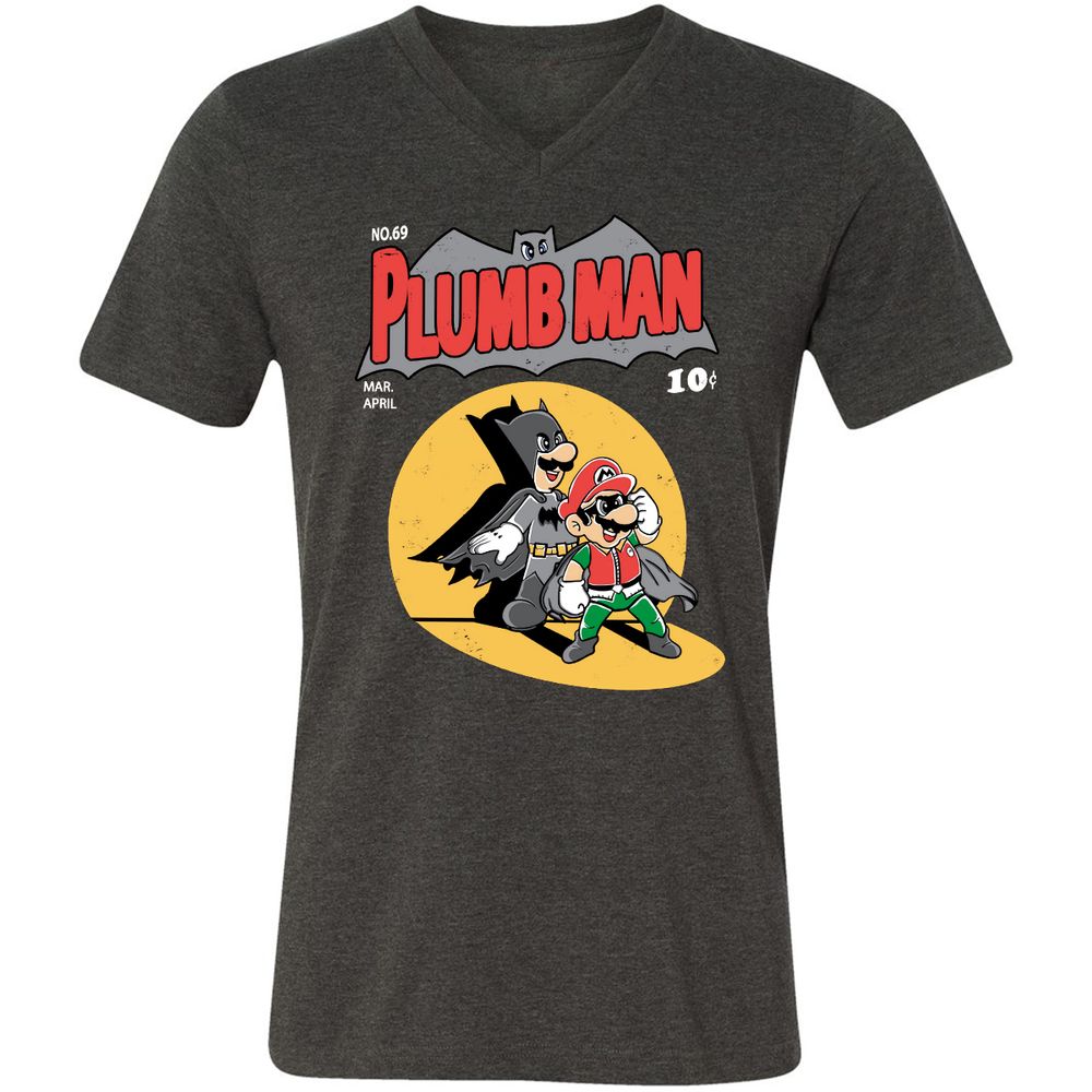 Unisex V-Neck T-Shirt - SNSMHH67 - Dark Grey Heather - 8