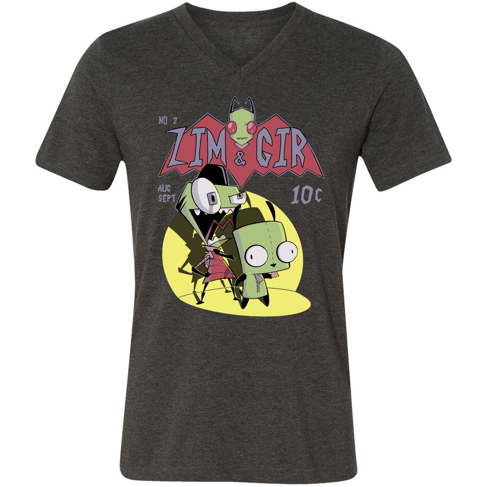 Unisex V-Neck T-Shirt - 9CESSR8T - Dark Grey Heather - 8