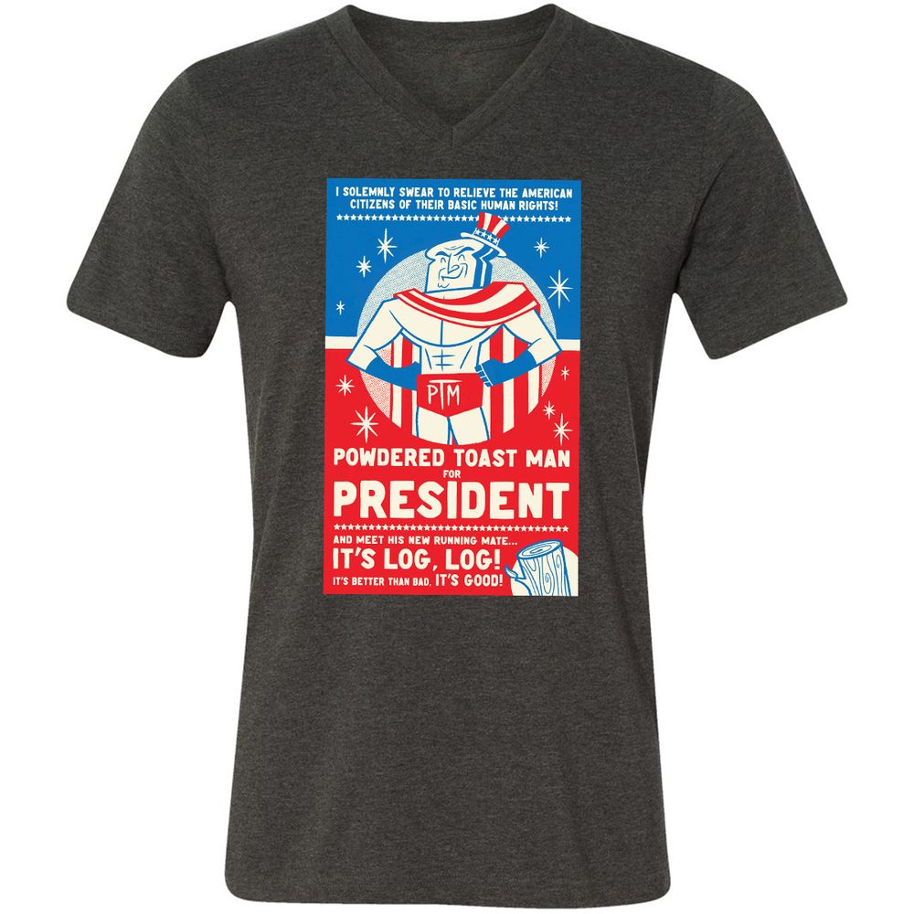 Unisex V-Neck T-Shirt - 22QSRA2A - Dark Grey Heather - 8