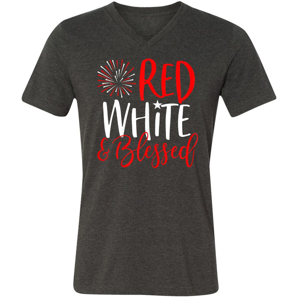 Unisex V-Neck T-Shirt - 5SPZF4MN - Dark Grey Heather - 8