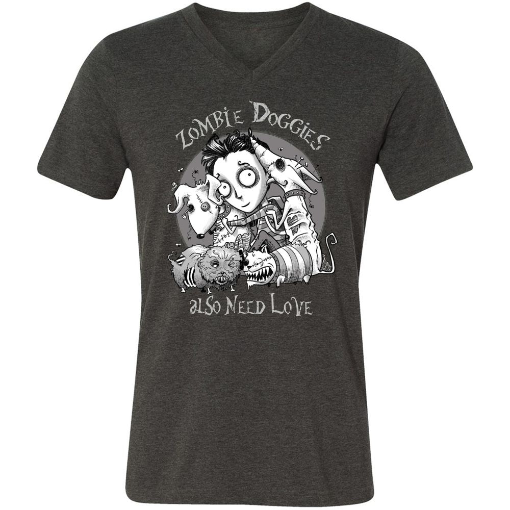 Unisex V-Neck T-Shirt - W2ARTKF4 - Dark Grey Heather - 8