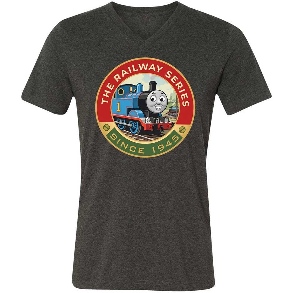 Unisex V-Neck T-Shirt - XJKM4V6F - Dark Grey Heather - 8