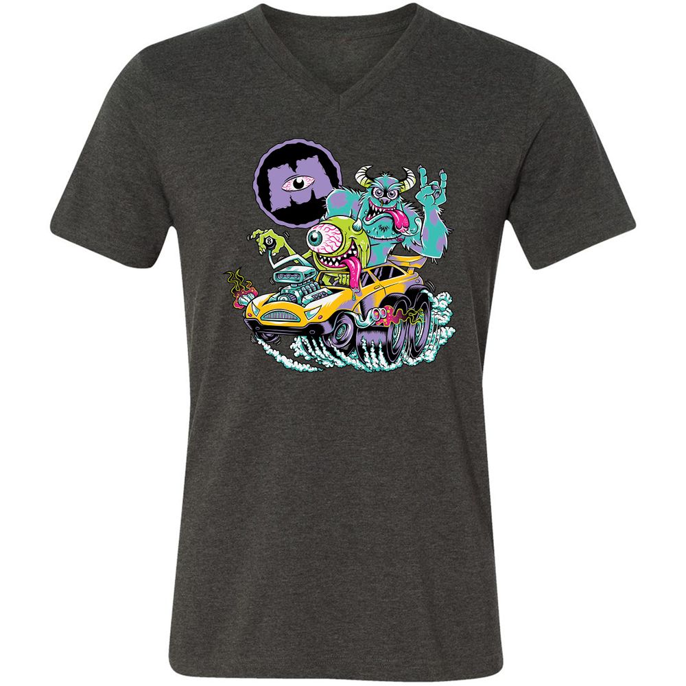 Unisex V-Neck T-Shirt - 3Q33CLQ4 - Dark Grey Heather - 8