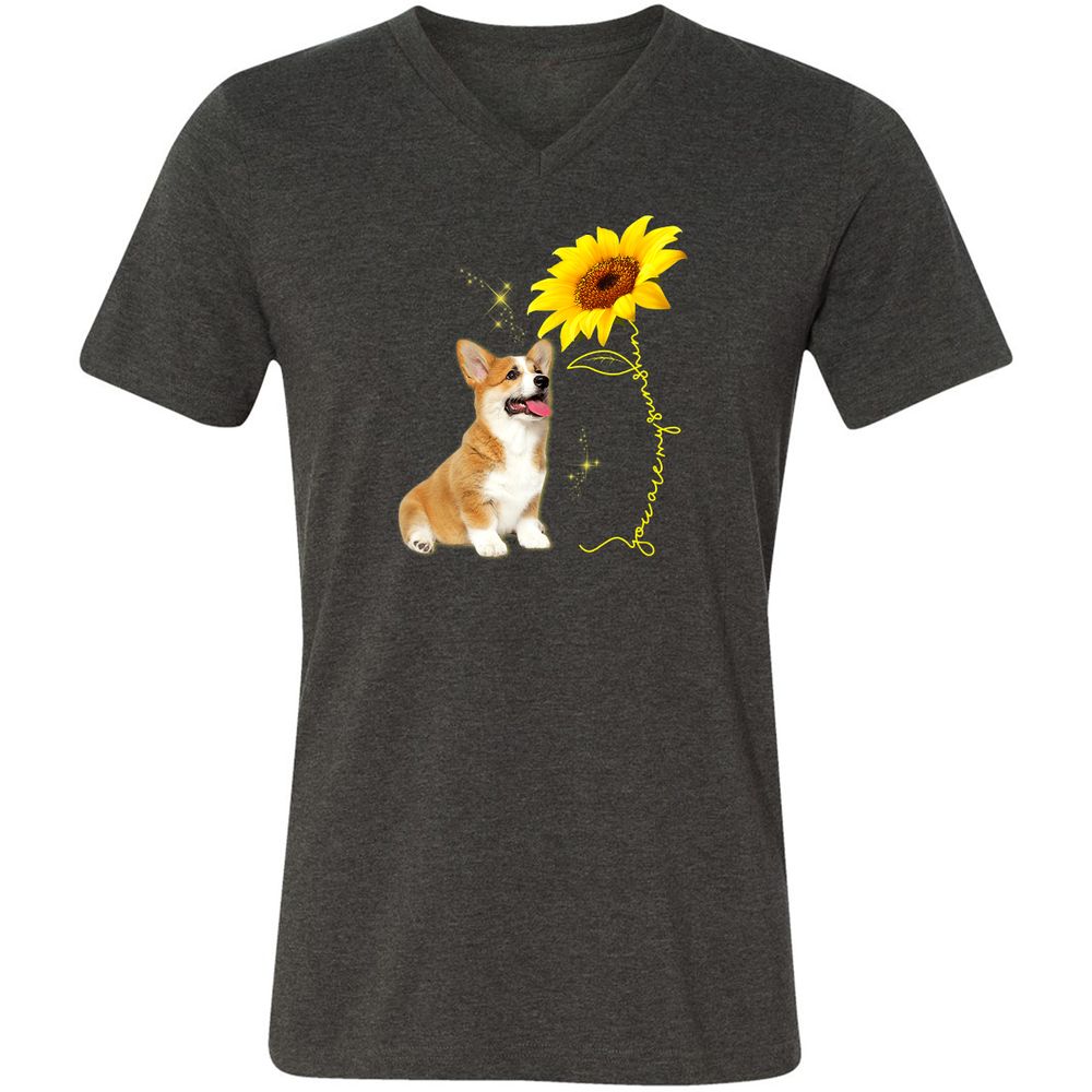 Unisex V-Neck T-Shirt - Y67T6F77 - Dark Grey Heather - 8