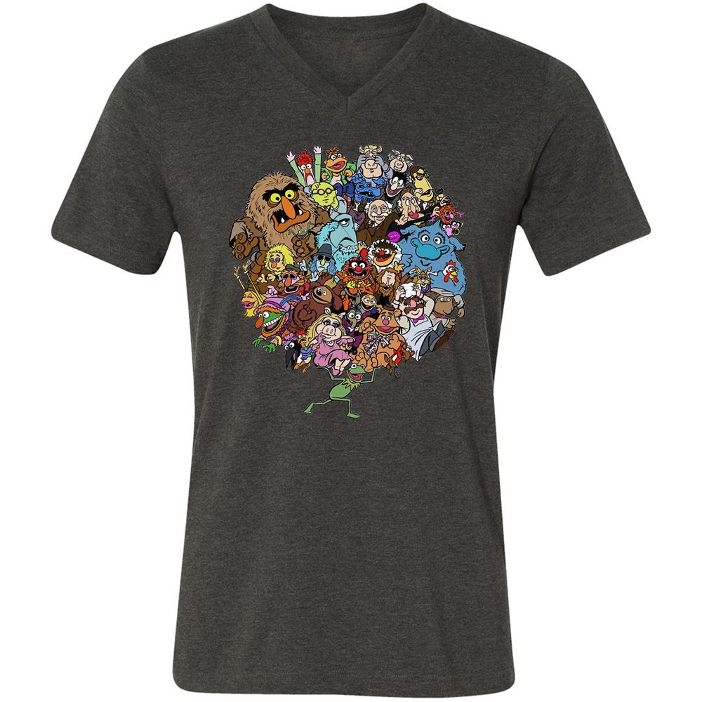 Unisex V-Neck T-Shirt - U7UZCHYK - Dark Grey Heather - 8