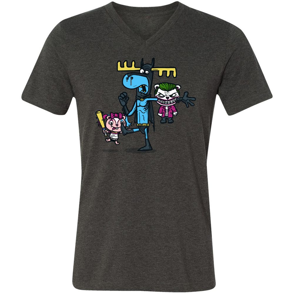 Unisex V-Neck T-Shirt - GXGN7ZFL - Dark Grey Heather - 8