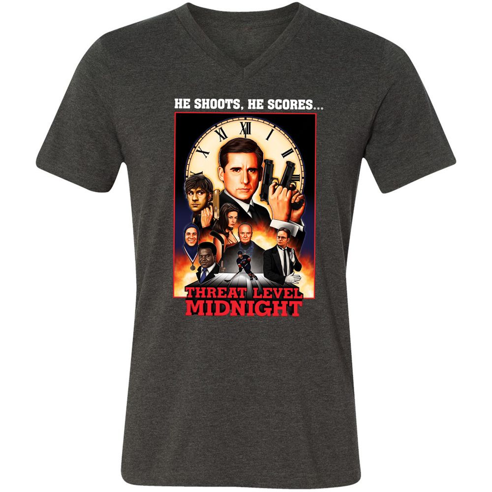 Unisex V-Neck T-Shirt - GNVJWZY4 - Dark Grey Heather - 8