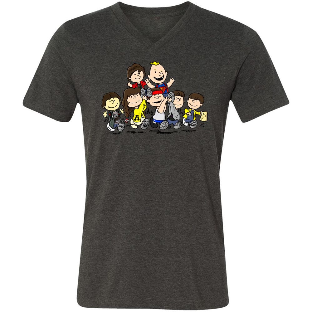 Unisex V-Neck T-Shirt - 5QJQ14DP - Dark Grey Heather - 8