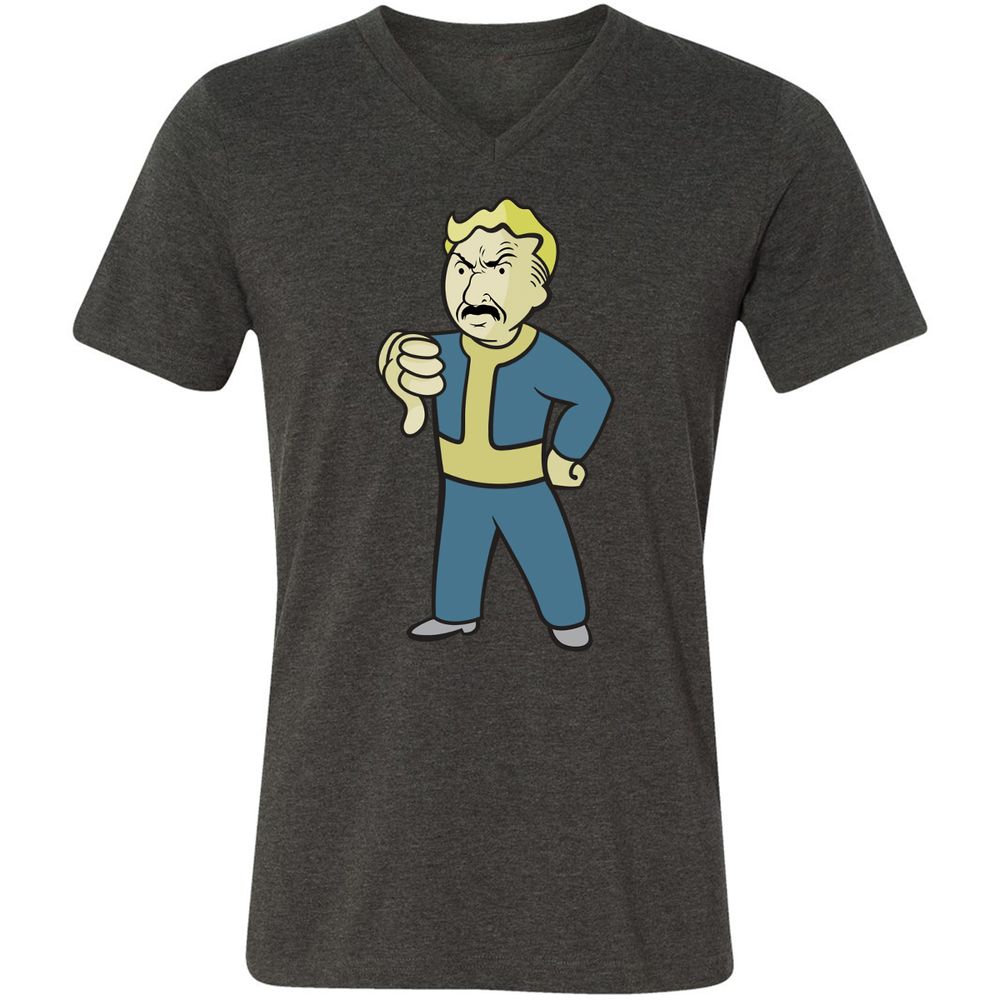 Unisex V-Neck T-Shirt - FAE1TUGU - Dark Grey Heather - 8