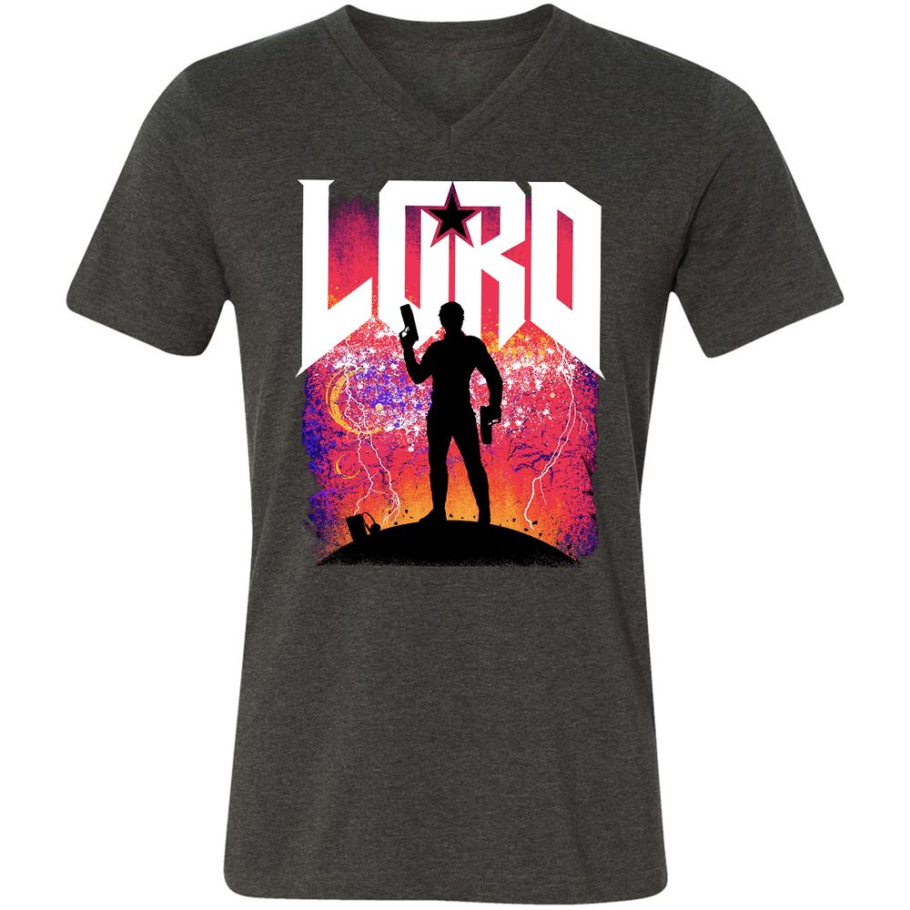 Unisex V-Neck T-Shirt - QVZ86QZ3 - Dark Grey Heather - 8