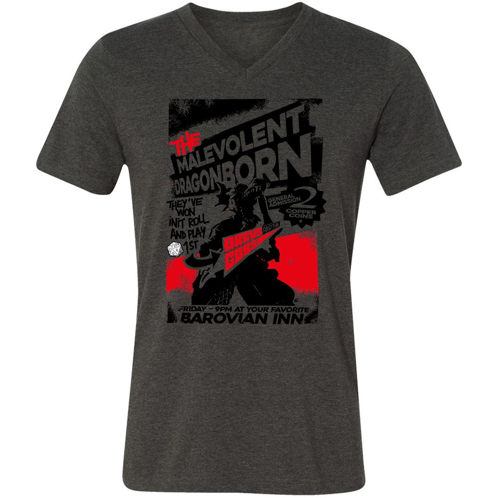 Unisex V-Neck T-Shirt - EXTQEXUG - Dark Grey Heather - 8