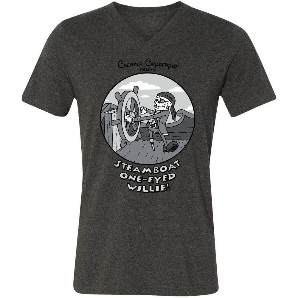 Unisex V-Neck T-Shirt - LA71C2ZM - Dark Grey Heather - 8