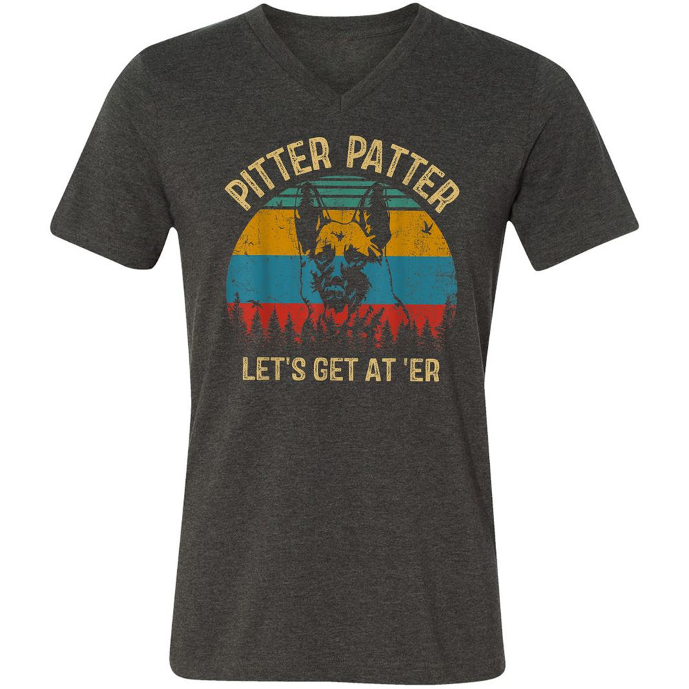 Unisex V-Neck T-Shirt - VYGLN8F2 - Dark Grey Heather - 8