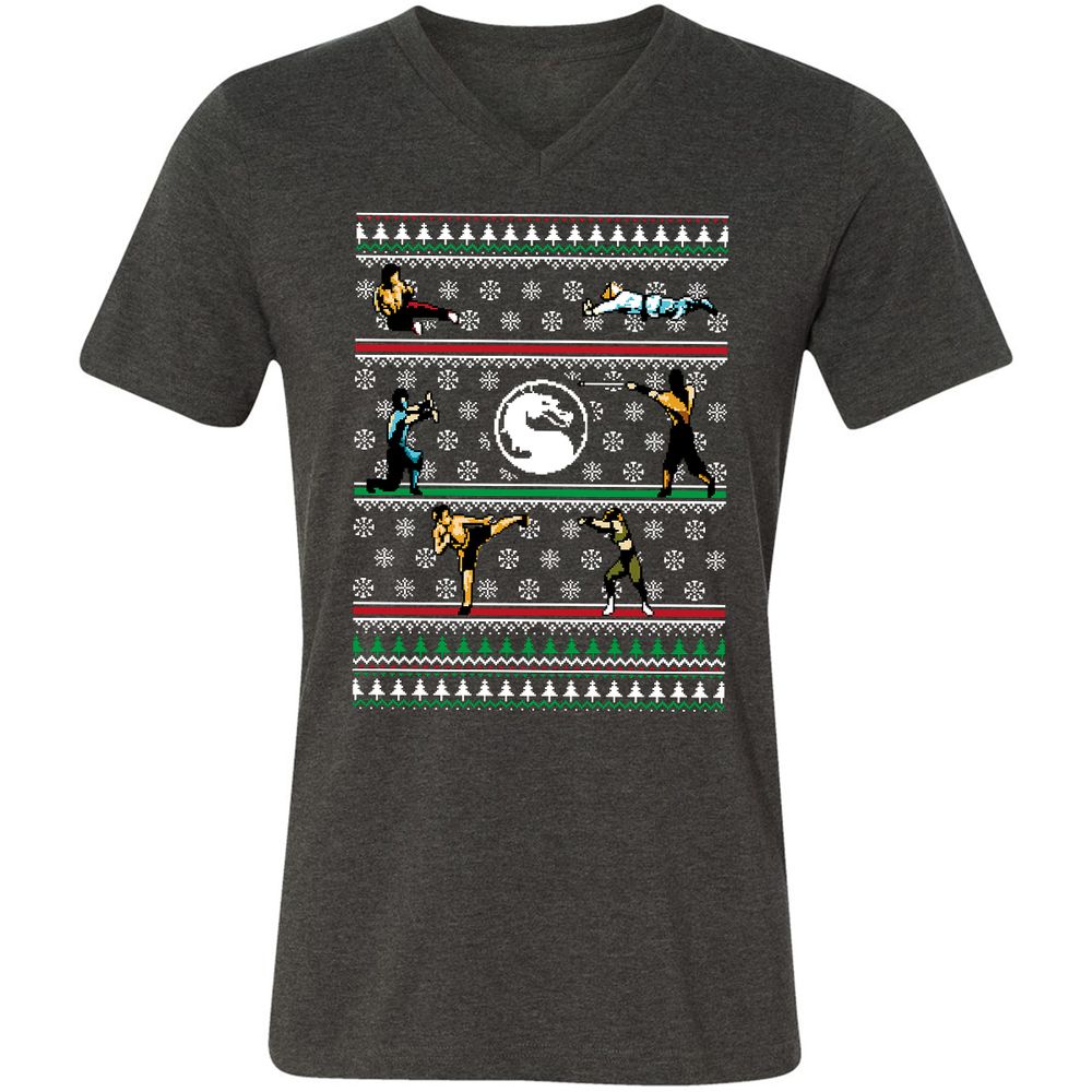 Unisex V-Neck T-Shirt - FEUL3ETK - Dark Grey Heather - 8