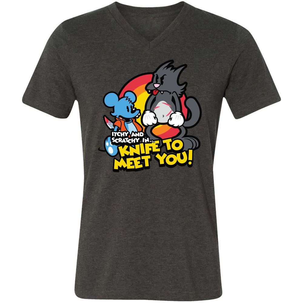 Unisex V-Neck T-Shirt - N5PSWQ13 - Dark Grey Heather - 8