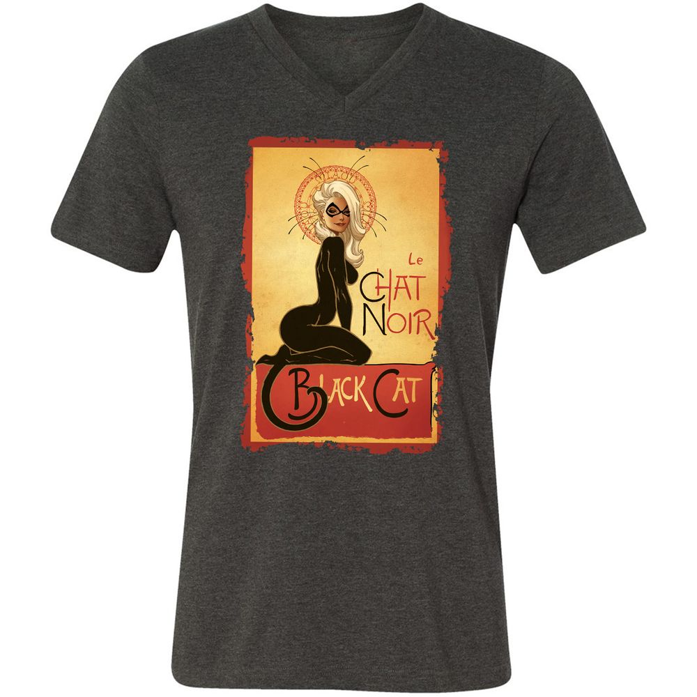 Unisex V-Neck T-Shirt - NPJT5W6F - Dark Grey Heather - 8