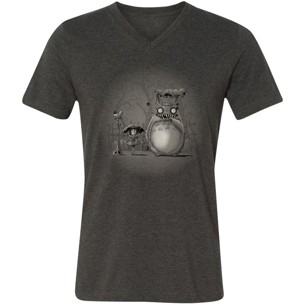 Unisex V-Neck T-Shirt - LVEWHV67 - Dark Grey Heather - 8