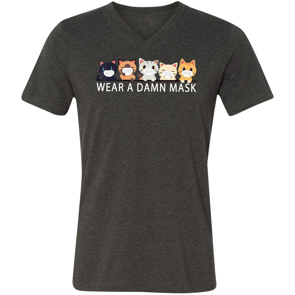 Unisex V-Neck T-Shirt - AZF51UTJ - Dark Grey Heather - 8