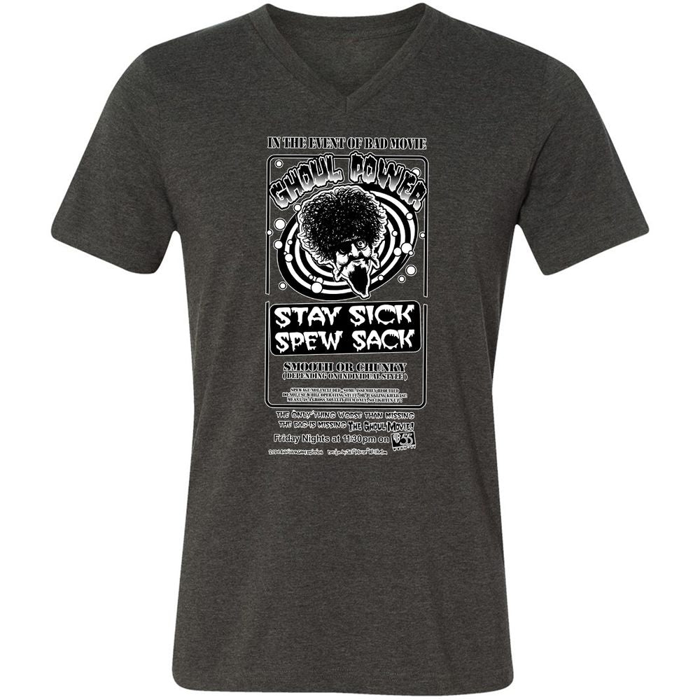 Unisex V-Neck T-Shirt - MKPWBWCH - Dark Grey Heather - 8