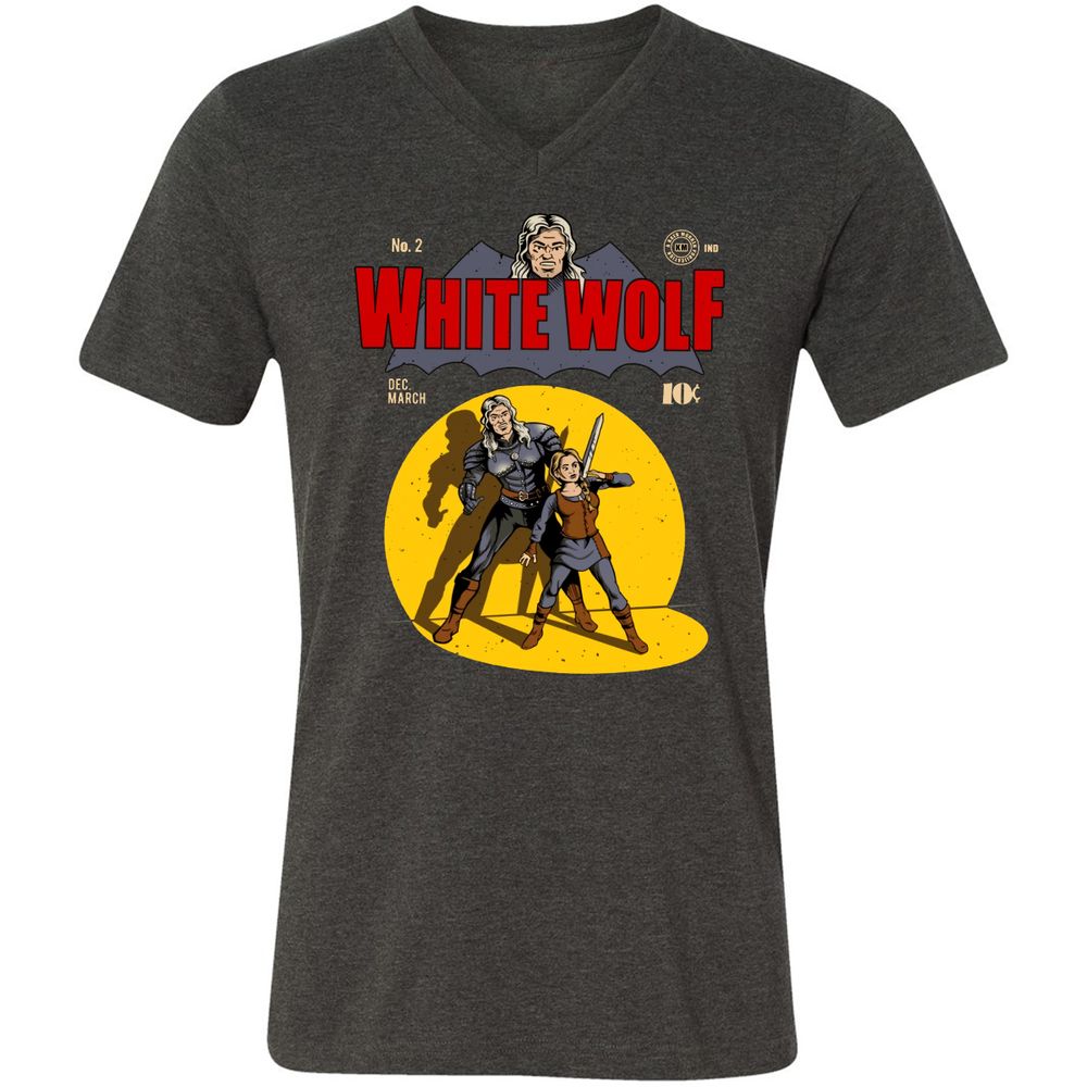 Unisex V-Neck T-Shirt - F1UYR8VV - Dark Grey Heather - 8
